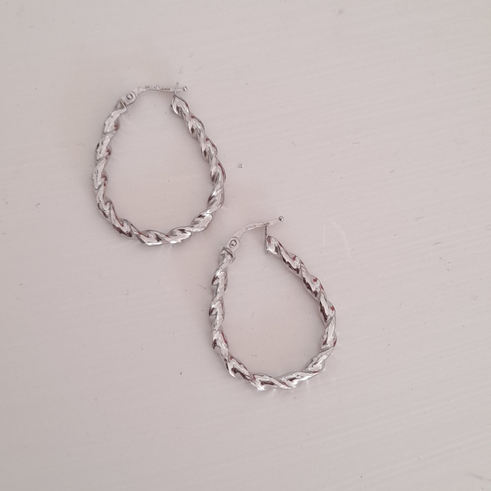 14k gold hoops white gold